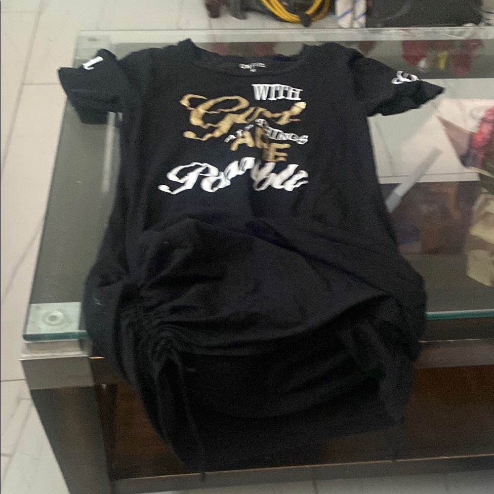 Black Graphic Kids T-Shirt